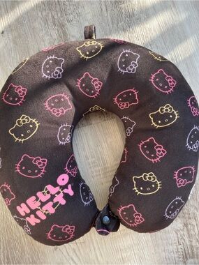Hello Kitty Black Neck Pillow with Pink & Yellow Print